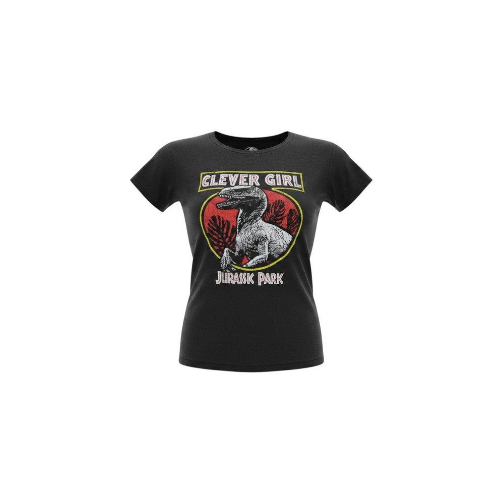 Jurassic World Graphic Tee Womens Medium Black Excellent Clever Girl Raptor